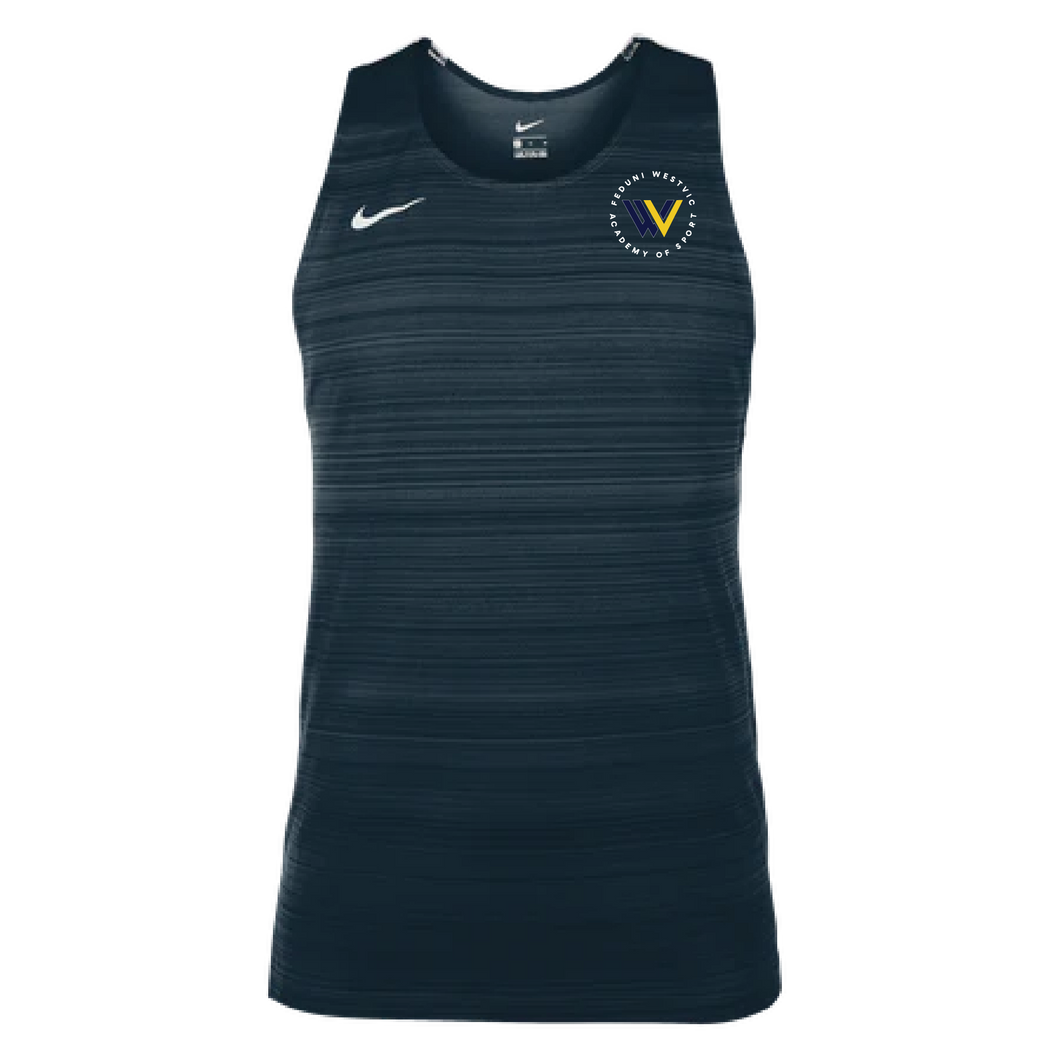 Mens Nike Miler Singlet (Federation Uni WestVic Sports Academy)